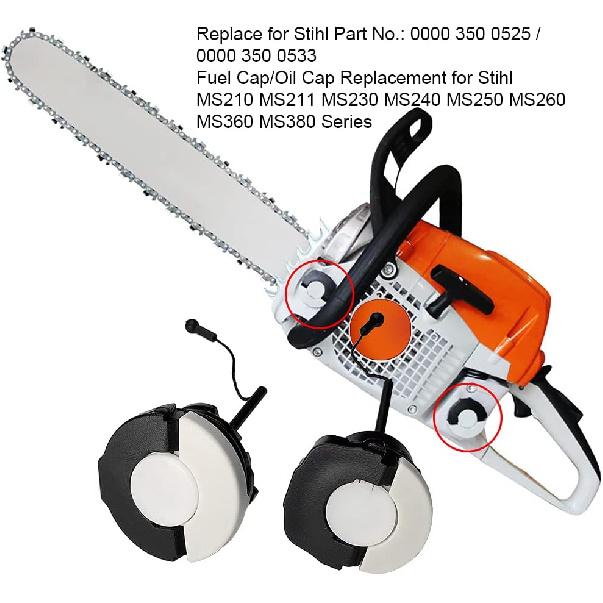 Крышка бензобака и крышка маслобака для бензопилы Stihl MS192T MS200 MS210 MS250 MS290 MS310 MS340 MS360 MS380 MS440 MS460 MS880