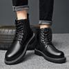 2024 Новые мужские кожаные ботинки Зимняя обувь для снега Удобная обувь для улицы Ботильоны для отца Мотокросс Боковая молния Мужские зимние ботинки