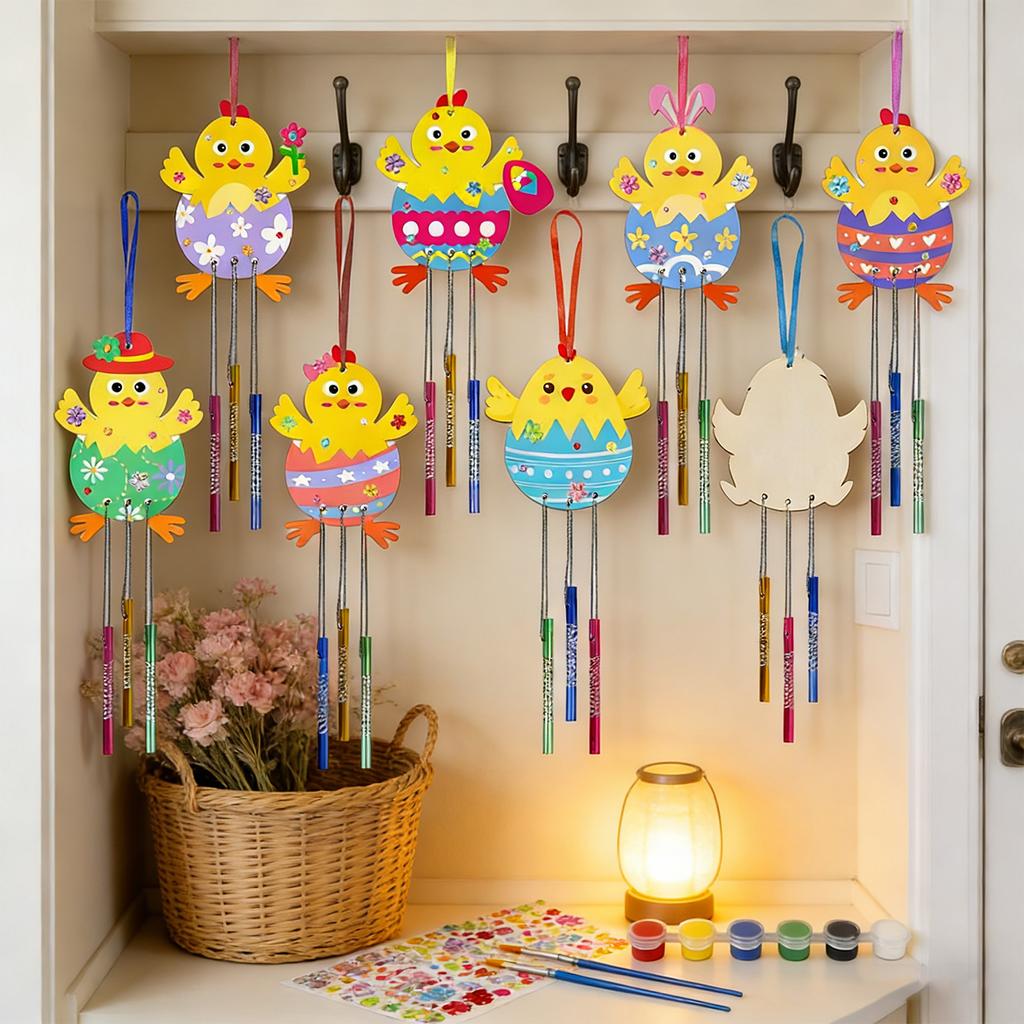 1 набор Easter Bunny Wind Chimes Набор для рукоделия Колокольчики Декоративные Для весеннего декора И Креативное семейное развлечение 5 мл