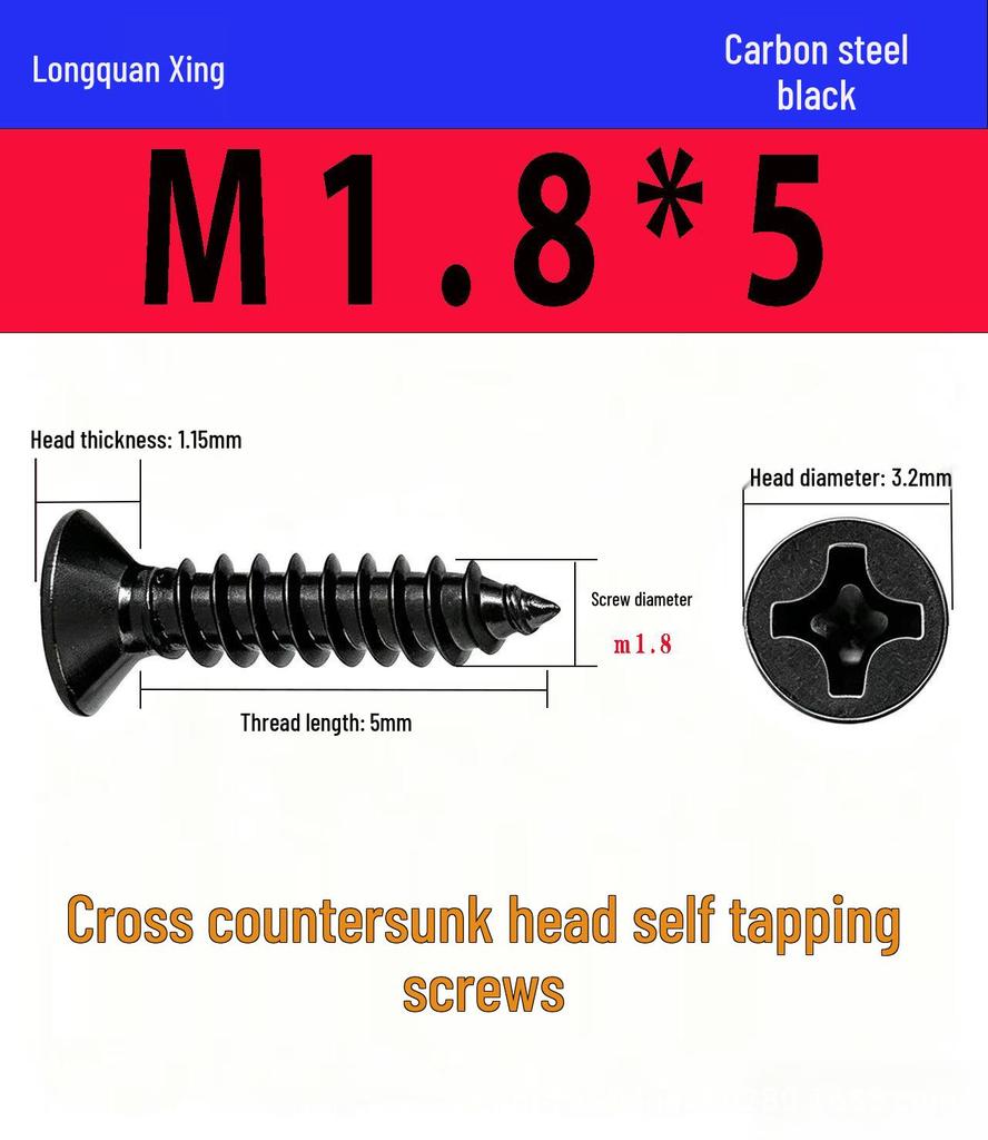 Саморезы по стали с потайной головкой M1-M4
