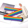D-shaped Buckle Rainbow Canvas Belt Long Canvas Waist Belt Retro Men Belt  For Jeans