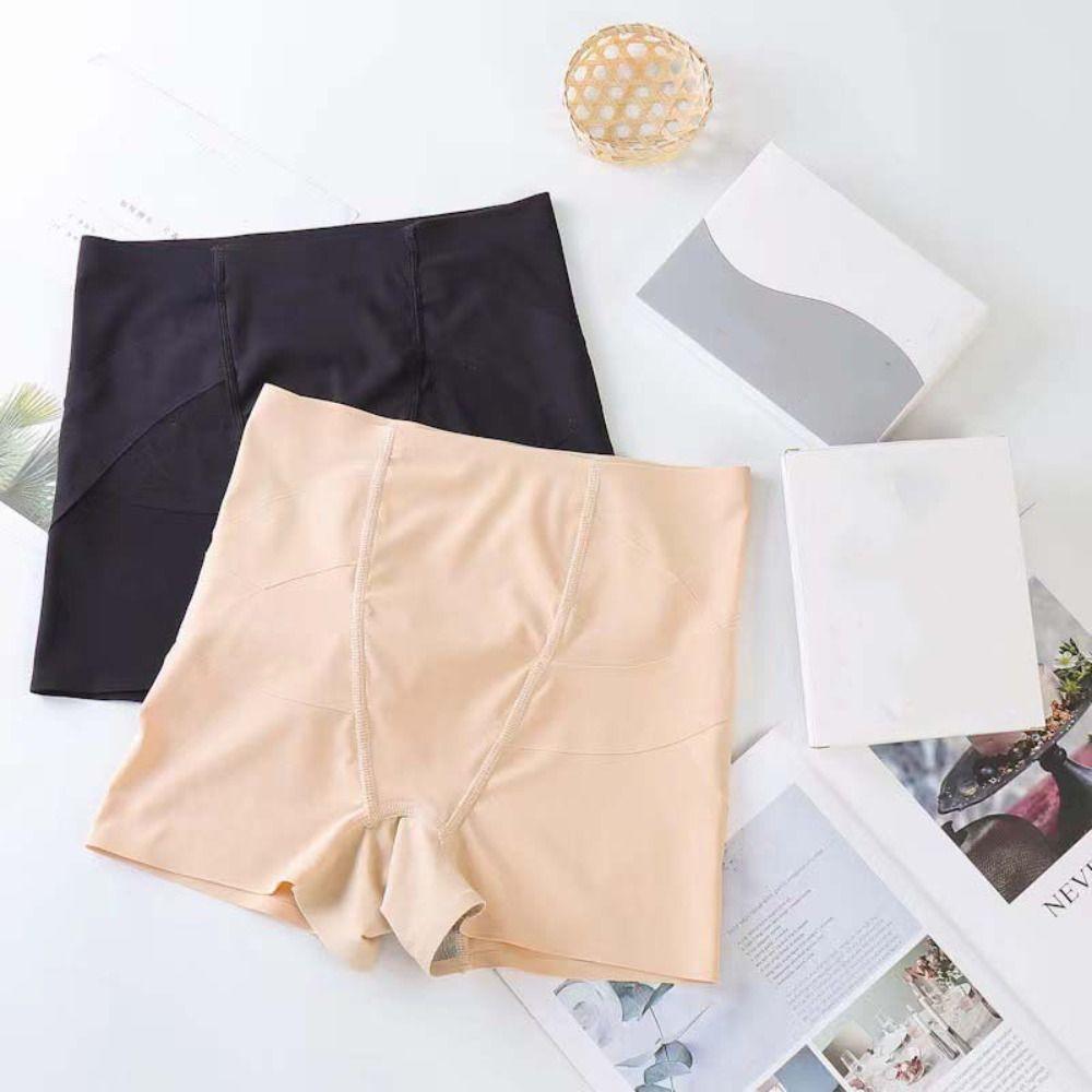 Traceless Slim Seamless Shapewear High Waist Postpartum Panties Elastic Women Ice Silk Briefs  Gym