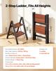 2 Step Ladder, Folding Step Stool with Wide Anti-Slip Pedal and Comfort Handgrip, Lightweight 150 kg Capacity Portable Aluminum Plant Support,