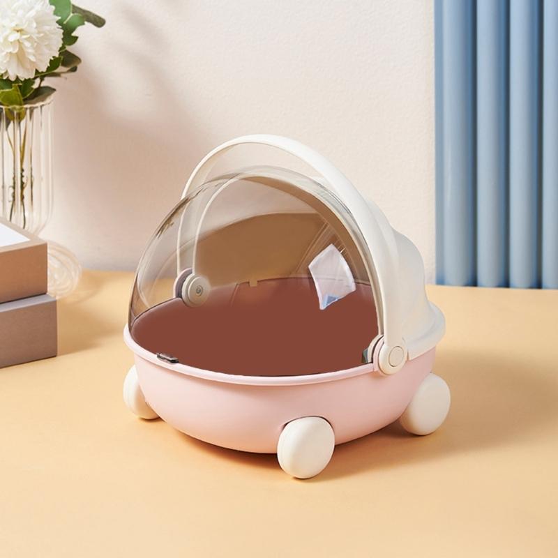 Creative Cradle Shape Desktop Storage Box for Organizing Toy Stationery and Small Items Featuring Flipping Lid Made from User Friendly Plastic