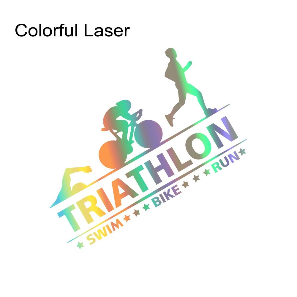 Car Sticker Triathlon Swim Bike Run Athlete Sport Trunk Vinyl Decal Motorcycles Auto DIY Exterior Decoration Sticker Accessories