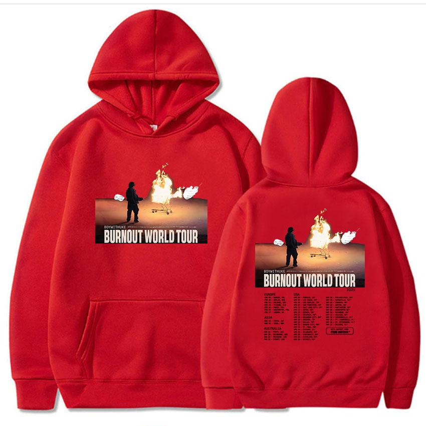 Boywithuke Burnout Мировой Тур 2025 Худи Sudadera Mujer Худи Женские Мужские Повседневные Толстовки Певец Графический Принт Пуловеры