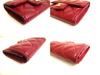 Оригинальный футляр для карточек CHANEL Matelasse CC Logo Bordeaux из кожи #9956, восстановленный