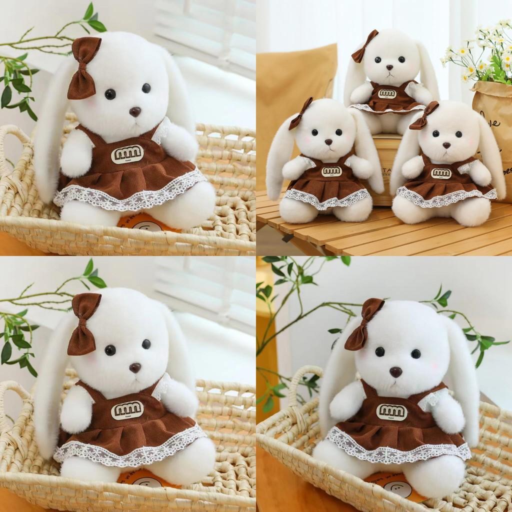 Rabbit Wear Dress Plush Toy Cartoon Stuffed Animal Doll Kids Birthday Gifts