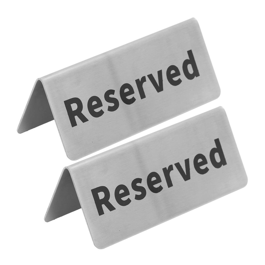 Table Top Sign Stainless Steel Double Sided Versatile Silver Tabletop Card Sign for Party Wedding Hotel