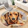 1pc Dachshund Pattern Office Round Rug, Non-slip, Soft and Durable Office Rug for Interior Decoration, Perfect for Office,Decoration yy260204023