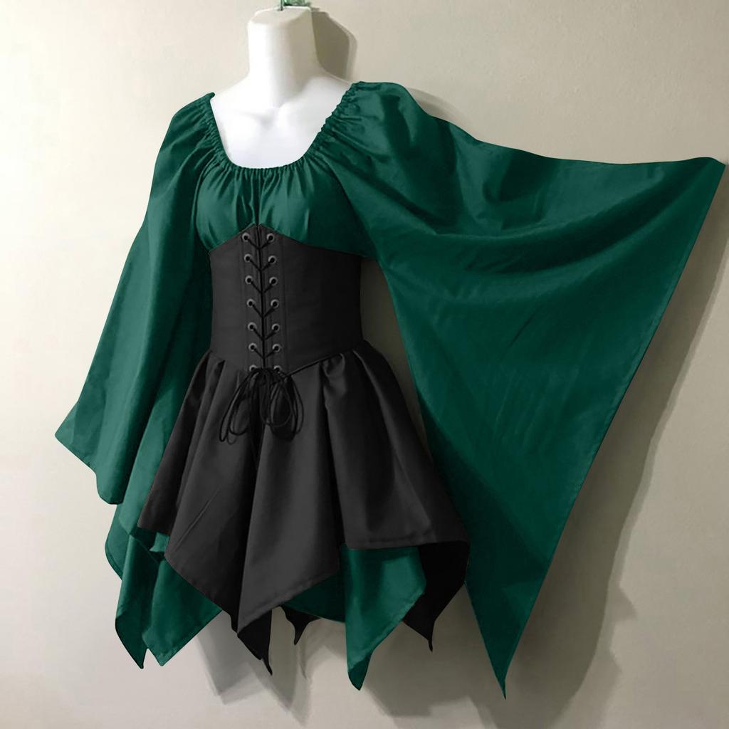 Женское модное винтажное платье с длинным рукавом, вечернее вечернее вечернее платье для косплея