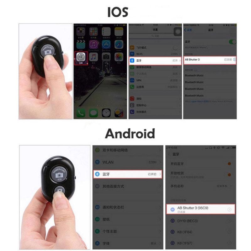 Bluetooth-совместимый контроллер для селфи, кнопка беспроводного пульта дистанционного управления, автоспуск, камера-палка