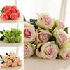 Artificial 9 Heads Rose Flower Bridal Bouquet Wedding Party Home Desktop Decor