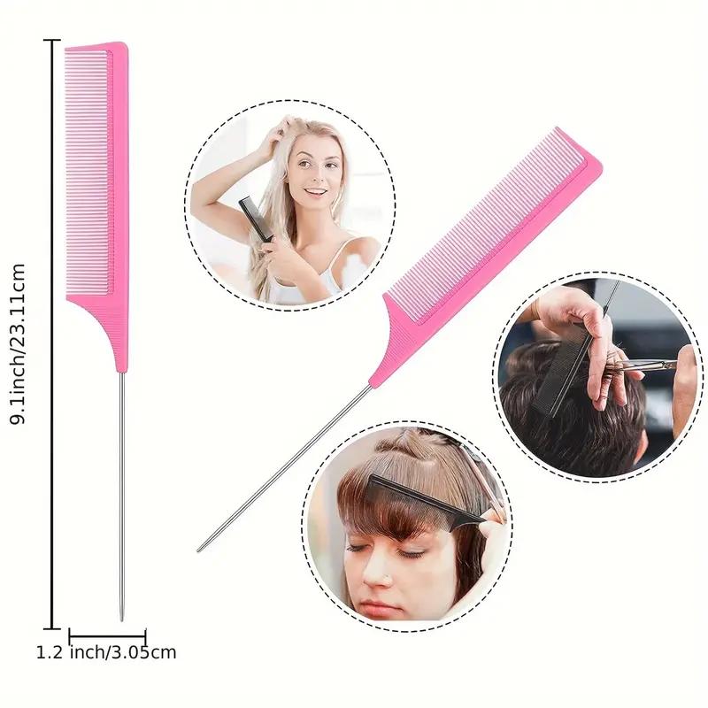 5 шт./компл. распутывающая щетка для вьющихся волос, изогнутая расческа с крысиным хвостом, набор краев, щетка для волос, щетка для вьющихся волос, салонные инструменты для волос
