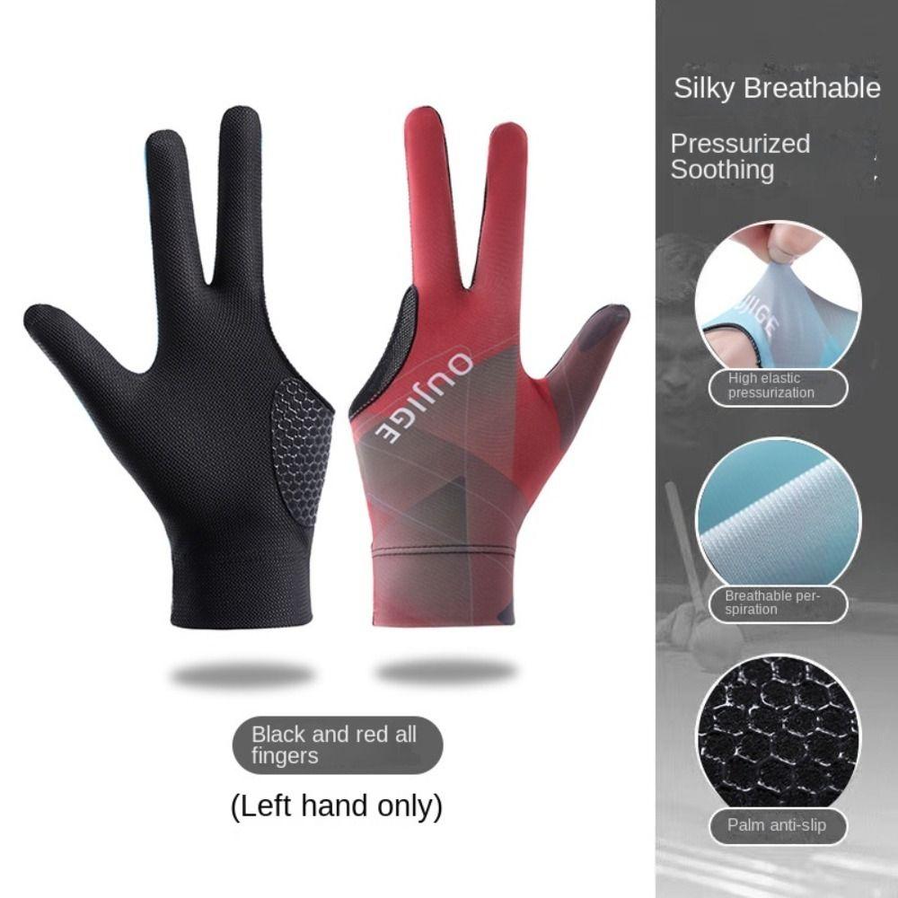 Нескользящие перчатки с тремя пальцами для левой и правой руки, тренировочные перчатки для бильярда, аксессуары для фитнеса