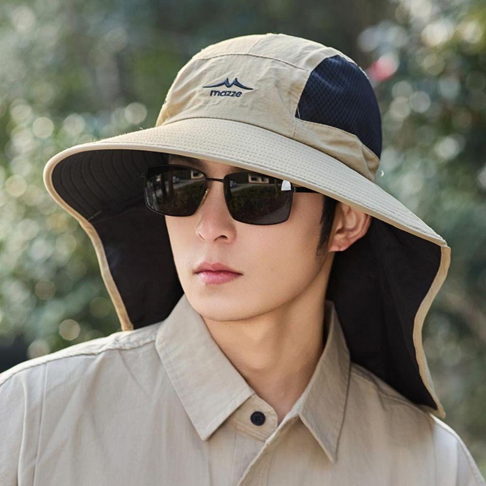 Mesh Outdoor Sun Hat Sunscreen Male Fisherman Cap Breathable Foldable Bucket Hat Women