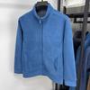 Men Coat Stand-Up Collar Long Sleeve Zipper Closure Polar Fleece Jacket with Pockets Winter Thickened Warm Outerwear