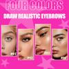4-color Double-ended Eyebrow Pencil, Lightweight, Waterproof and Sweat-proof, Long-lasting Ultra-fine Eyebrow Pencil for Daily Makeup,