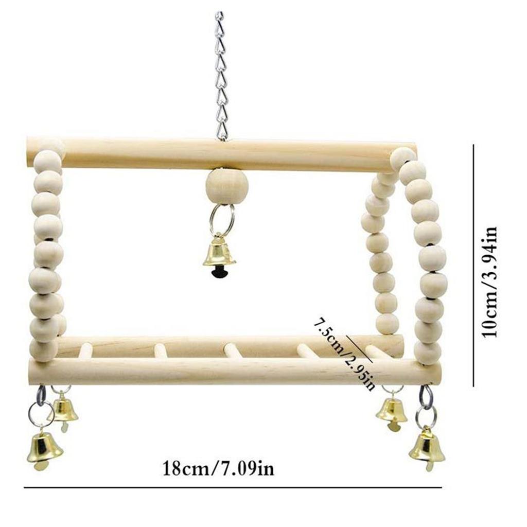 Набор игрушек для птиц-попугаев, аксессуары для клетки-качели, деревянный цвет, набор из 7 предметов, интерактивные игрушки для птиц