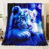 1 шт. Уютное постельное одеяло для дома на колесах, Вязаная мягкая шаль для путешествий, Кемпинга, Офиса, Декоративный принт тигра HD, Комфортное, Универсальное для кровати, дивана, автомобиля