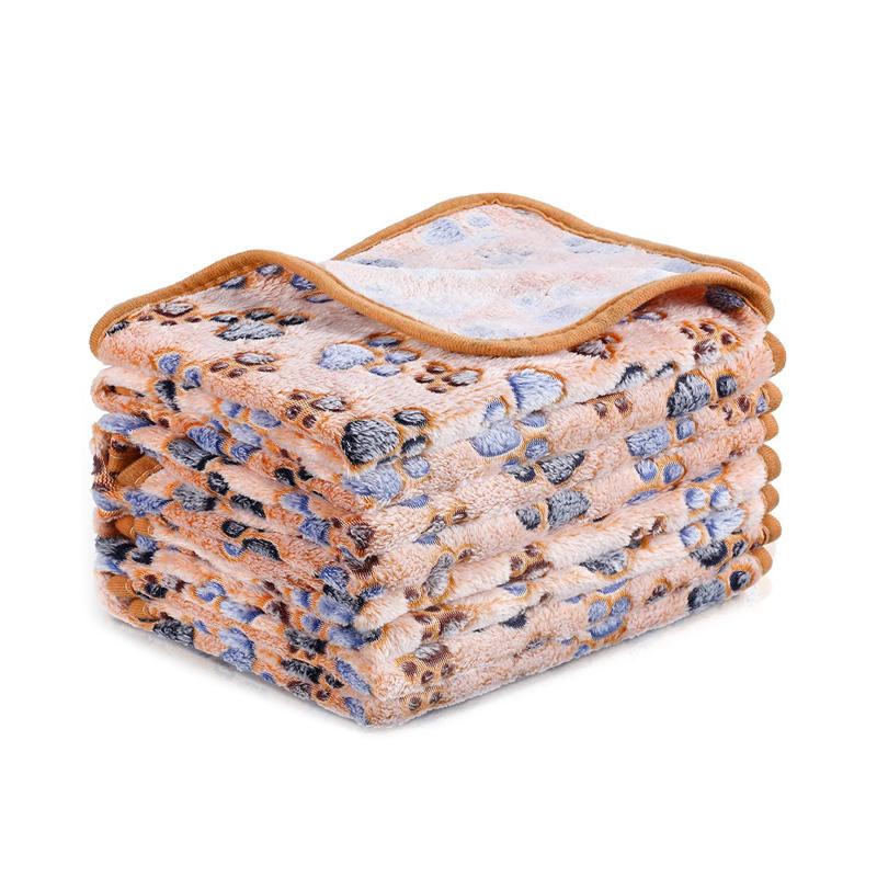 Подстилка-одеяло для собаки, мягкое пушистое одеяло для питомца, милый узор с лапками/слоном, дорожный коврик для питомца, теплое удобное одеяло для кошки, собак