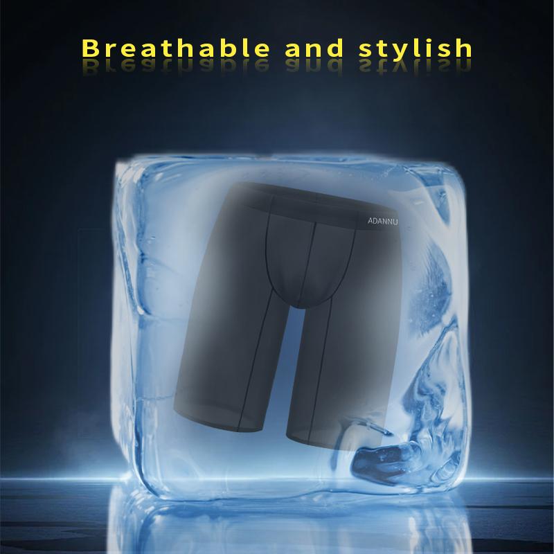 Спортивные мужские 5-точечные брюки для фитнеса, дышащие сексуальные леггинсы, мужское нижнее белье, ультратонкие бесшовные прозрачные удлиненные шорты-боксеры