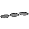 3pcs Carbon Steel Pizza Pan Professional Prevents Stick Round Pizza Tray with Holes for Oven Restaurants and Home