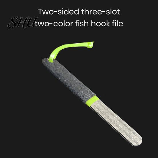 Cutter Sharpening Tool Fishing Whetstone Double Sided Hook Sharpener Fishhook Grinding Stone Diamond-Material File Accessories Grinder For Hooks