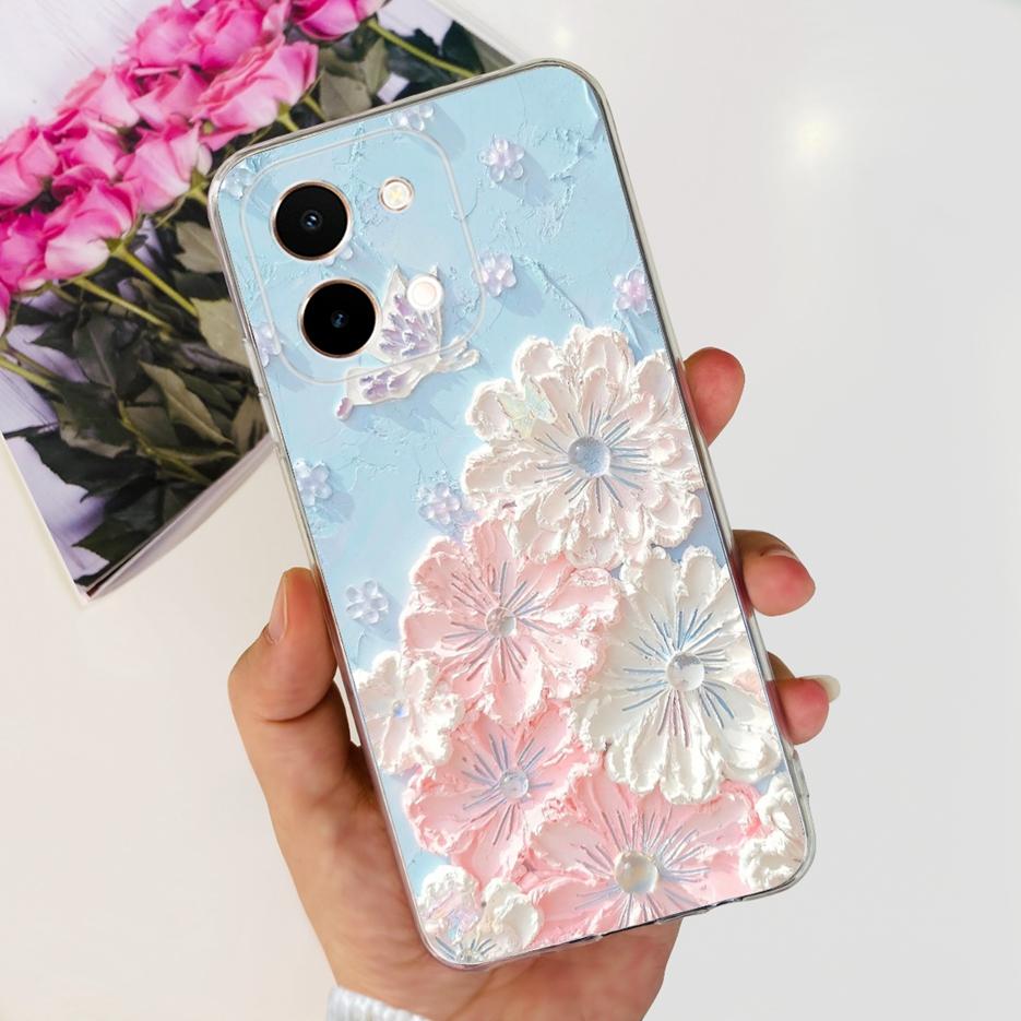 Для Vivo Y28 4G Чехол V2352 Милый Кот Панда Расписная Крышка Мягкий Силиконовый Чехол для Телефона Для Vivo Y28 Y 28 VivoY28 4G Funda 6.68'' Coque
