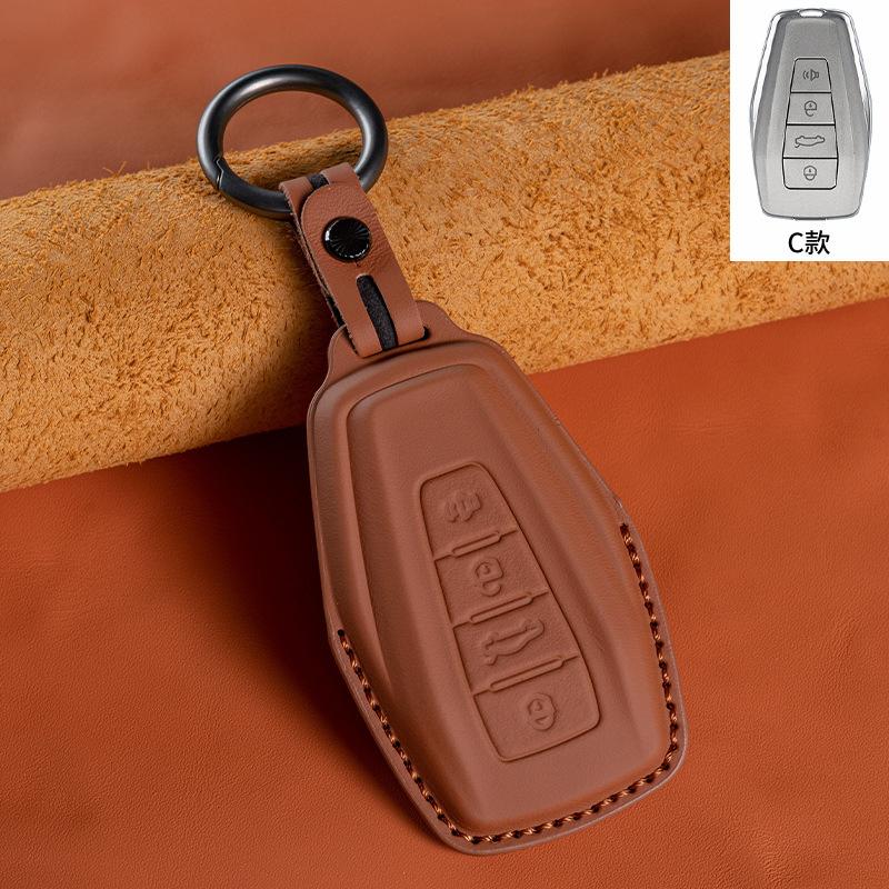 For Geely Emgrand Monjaro Xingyue L Boyue Binyue Binrui Vision X6X Leather Car Key Case Fob Cover Auto Key Protector Accessories