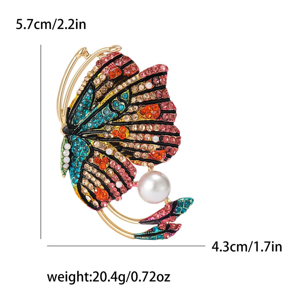Enamel Butterfly Brooches for Women Unisex Rhinestone Insect Pins Banquet Party Backpack Gifts Jewelry Accessories