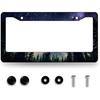 Vintage American Flag License Plate Frame Patriotic USA Flag License Plate Personalise Stainless Steel Auto Parts Funny License Plate Decoration With