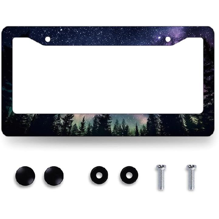 Vintage American Flag License Plate Frame Patriotic USA Flag License Plate Personalise Stainless Steel Auto Parts Funny License Plate Decoration With