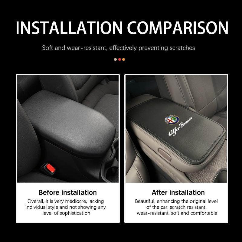 QTMYN1 Car Armrest Box Pad Center Console Protector Heightening Mat For Alfa Romeo 159 Giulietta Giulia 147 Mito 156 159 166 GT Stelvio