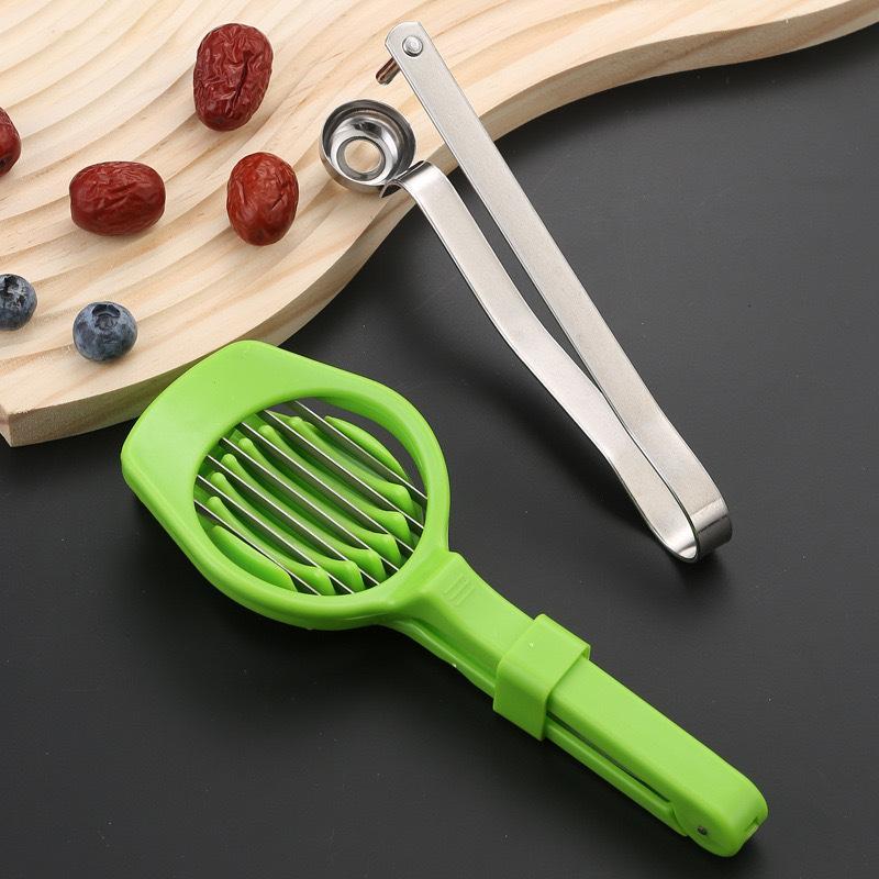 Stainless Steel Jujube Pitter And Slicer Set Cherry Pitter With Non Slip Handle Easy Use For Kitchen Baking And Snack Prep
