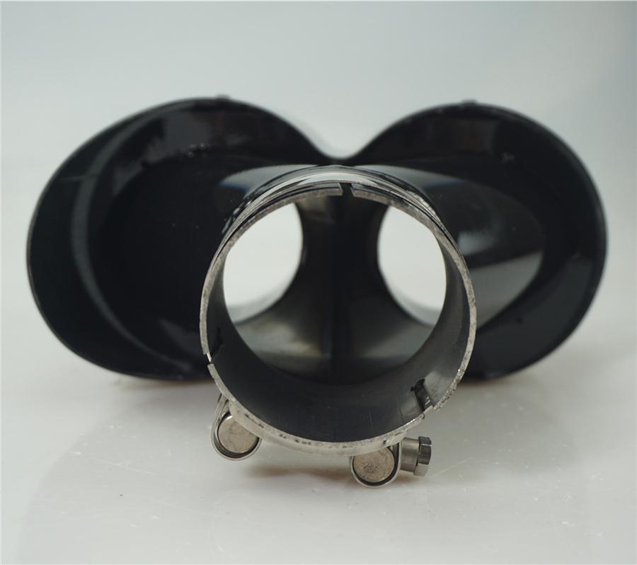 Universal Pair 63mm Inlet 3D Glossy 100% Real Carbon Fiber Car SUV Conjoined Dual Exhaust Pipe Tail Muffler Tip