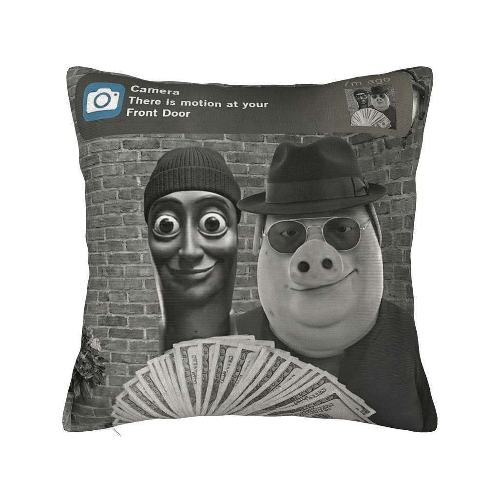 Pillow Case Tung Tung Tung Sahur John Pork Meme Brainrot Design  Pillow Cover For Office Car Home Decor Novelty Pillowcases