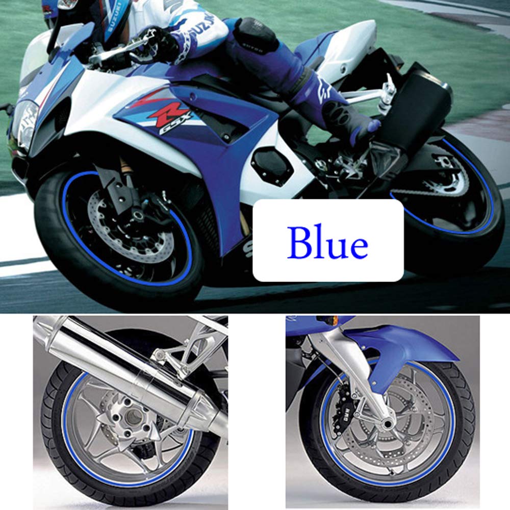 HIROMARUjp Светоотражающая наклейка на обод 17 18" 8 мм 2 мотоцикла 4 колеса резка синяя