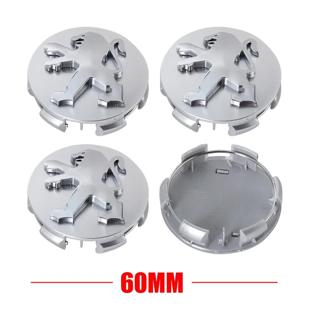 Для Peugeot 206 207 208 306 307 308 406 407 408 508 4cs 60 мм Колпачки ступицы колеса автомобиля Наклейки Заглушки Декоративные Аксессуары Инструменты