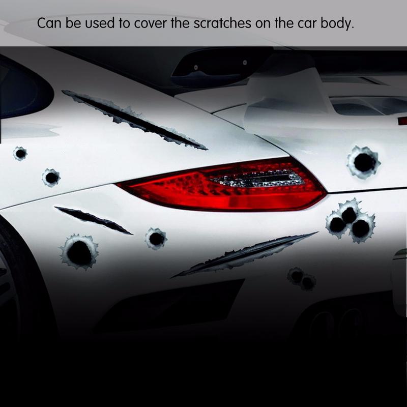 Забавные наклейки на автомобиль со стороны автомобиля, медная наклейка с пулевым отверстием, декоративная наклейка для мотоцикла, 3D Стайлинг автомобиля