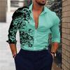 Boyfriend Shirts Long Sleeve Slim Button Lapel Men's Tops Fall  Fashion 3D Quicksand Print Noble Prom Party Shirts M-3XL