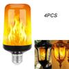 4pcs E27 Emulation Bulbs Dynamic Lights Flame Lights LED Flame Effect Flashing Lights for Wedding Decoration Party Garden Bar