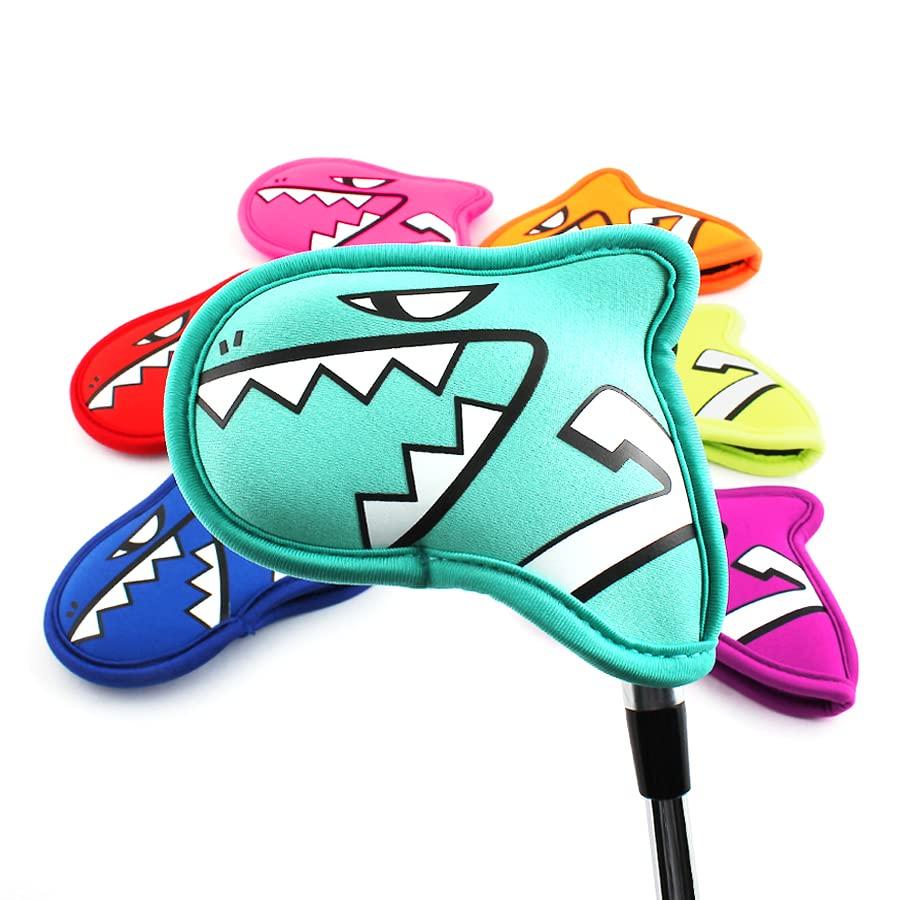 AIMSHARK Palette Golf Iron Cover 9 Piece Set Golf Head Cover Golf Club Cover (Sky Blue)