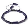 Rectangle Shape Amethysts Bracelet Natural Stone Indian Agates Lapis Lazuli Adjustable Braided Bracelets For Women Men Jewelry