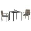 VidaXL 3-piece Garden Dining Set with Grey Poly Rattan Cushions 3380092