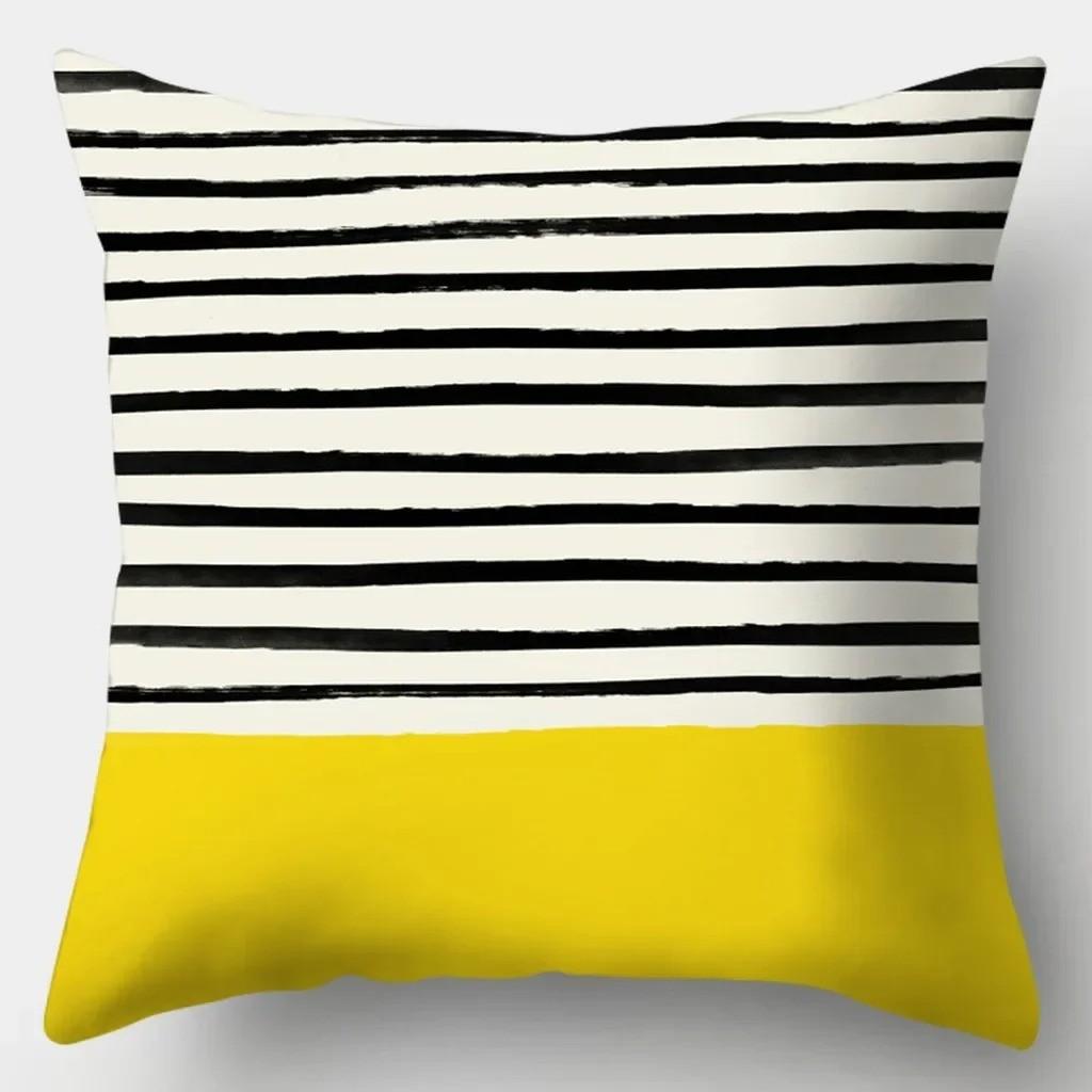 Modern Geometric Striped Pattern Pillow Covers Pattern Cushion Cover Suitable for Sofa Bedroom Car Pillow Cover