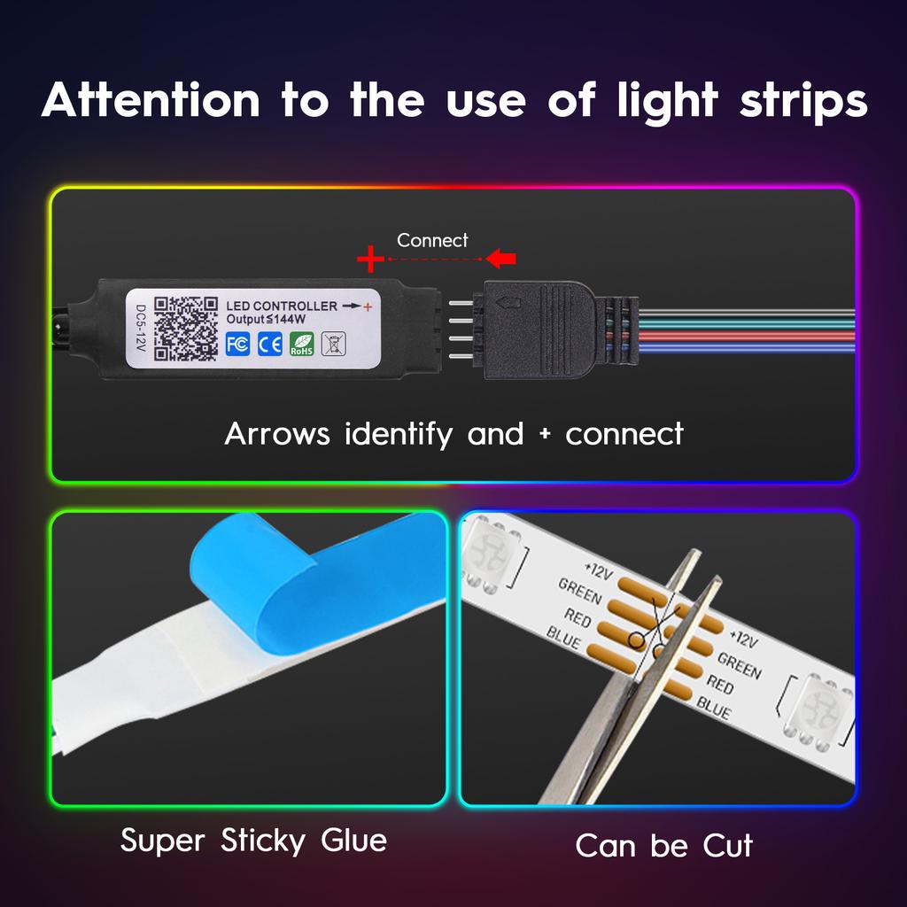 40M 5V USB RGB светодиодная лента подсветка телевизора, музыка синхронизация приложение изменение цвета, отрезной кабель светодиодные лампы для комнаты дома вечеринка спальня декор