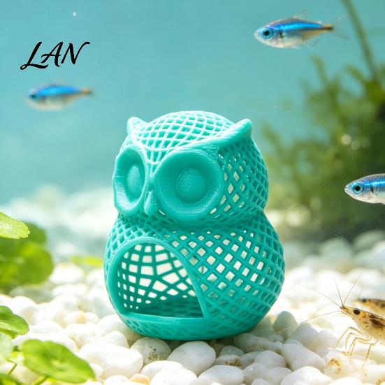 Betta Fish Habitat Accessories Owl Tank Hideout, Aquarium Shrimp Cave, Hollow Colorful Hideout Hide Cave for Decoration Landscaping Supplies