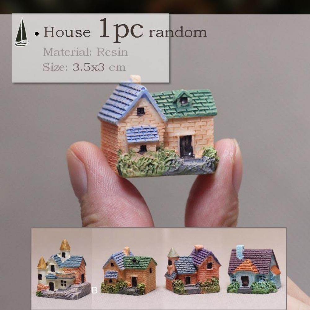Vintage Decorative Figurines Mini House Water Fountains Flowerpot Fairy Garden Miniatures/Terrarium Pet Home Decor Ornaments DIY