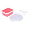 Силиконовый изоляционный контейнер Портативный ланч-бокс со встроенной вилкой ложкой для офиса школы Розовый 600 мл